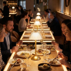 Mey İthalat®  Uzun Mantar Çizgili Model LED Masa ası – Dokunmatik, 3 Renk Işık Modlu, Şarjlı Dekoratif Gece ası