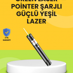 Mey İthalat® Uzun Mesafe Görünürlüklü Yeşil Lazer Pointer Şarjlı