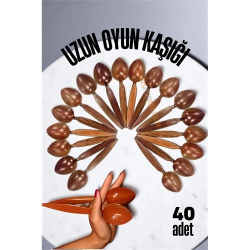 Mey İthalat® Uzun Oyun Kaşığı Halk Oyunu Kaşığı - Kına Kaşığı Uzun Saplı Zeybek Oyun Kaşığı 40 ADET 721656