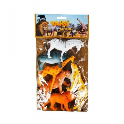 Mey İthalat® Vahşi Hayvanlar Poşetli 6'lı Hayvan Oyun Seti