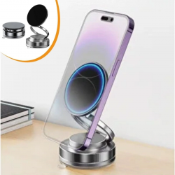 Mey İthalat®  Vakumlu Manyetik Telefon Tutucu – Güçlü Vakum 360° Döner Araç İçi Telefon Standı, Ultra Sabit Manyetik Destekli Mobil Cihaz Aparatı