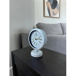 Mey İthalat® Veloria Beyaz 25 x 20 Cm Metal Masa Saati
