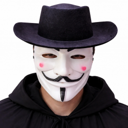 Mey İthalat® Vendetta Maske ve Şapka Seti – Anonim Stil Parti Maskesi