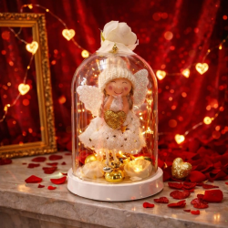 Mey İthalat®  Venüs ışıltısı Led Işıklı Melek Fanus