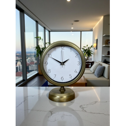 Mey İthalat® Vintage 25 x 20 Cm Sade Metal Masa Saati