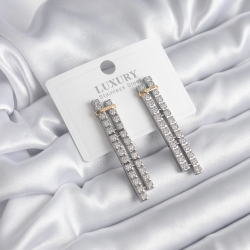 Mey İthalat® VIP Seri Zirkon Taşlı Su Yolu Kadın Küpe