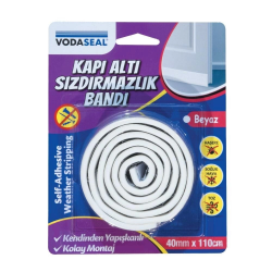 Mey İthalat® Vodaseal Kapı Altı Sızdırmazlık Bandı 40 mm 110 cm Beyaz