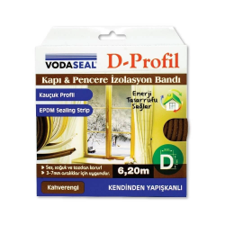 Mey İthalat® Vodaseal Kapı ve Pencere İzolasyon Bandı Kahverengi 6,20 Metre
