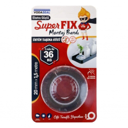 Mey İthalat® Vodaseal Superfix Çift Taraflı Montaj Bandı 20 mm x 1,5 Metre
