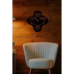 Mey İthalat® Vosvos ve Retro Araba Temalı Ahşap Duvar Saati - 40x40 cm Lazer Kesim