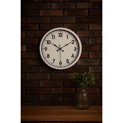 Mey İthalat® White Classic Modern 52 Cm Metal Duvar Saati