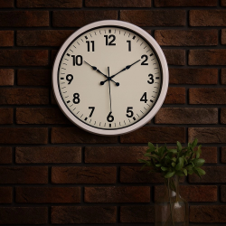 Mey İthalat® White Classic Modern 52 Cm Metal Duvar Saati