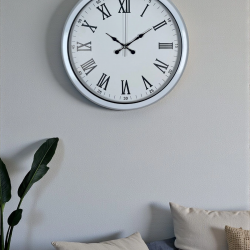 Mey İthalat® White Prime Roma Rakamlı 40 Cm Metal Duvar Saati