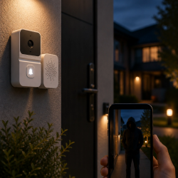 Mey İthalat® WiFi Akıllı Kapı Zili Gece Görüşlü Kameralı Kablosuz Güvenlik Sistemi
