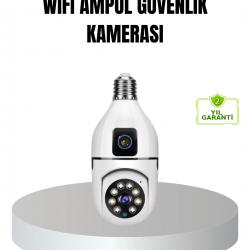 Mey İthalat® WiFi Ampul Güvenlik Kamerası 1080P Full HD Gece Görüşlü ve Hareket Algılamalı
