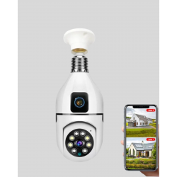 Mey İthalat® WiFi Ampul Güvenlik Kamerası 1080P Full HD Gece Görüşlü ve Hareket Algılamalı