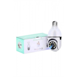 Mey İthalat® Wifi Güvenlik Kamerası 360 Derece Dönebilen Harekete Duyarlı Gece Görüşlü Ampul