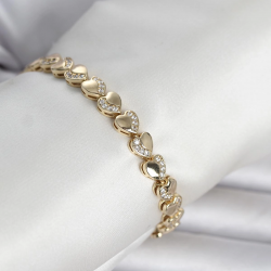 Mey İthalat® Xuping Kalp Model Gold Renk Kadın Bileklik