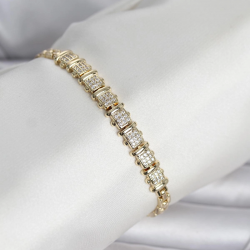 Mey İthalat® Xuping Model Zirkon Taşlı Gold Renk Kadın Bileklik