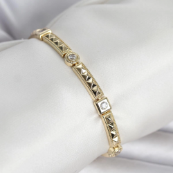 Mey İthalat® Xuping Punta Model Gold Renk Kadın Bileklik