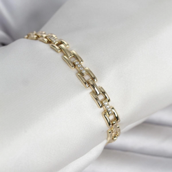 Mey İthalat® Xuping Zincir Model Gold Renk Kadın Bileklik