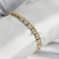 Mey İthalat® Xuping Zirkon Taşlı Gold Renk Kadın Bileklik