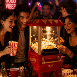 Mey İthalat® Yağsız Popcorn Makinesi Hızlı Sıcak Hava Mısır Patlatıcı Ev Tipi Kullanım