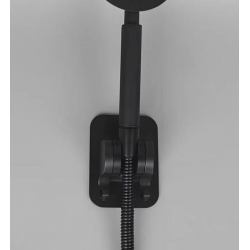 Mey İthalat® Yapışkanlı Duş Başlığı Tutucu Ayarlı Askılı Siyah