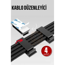 Mey İthalat® Yapışkanlı Kablo Düzenleyici Klips 4 ADET