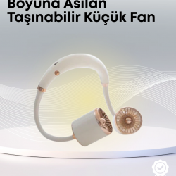 Mey İthalat® Yazlık Taşınabilir Sessiz Boyun Fanı 3 Kademe Hız Ayarlı