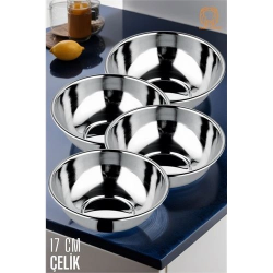 Mey İthalat® Yemek Tası Paslanmaz Çelik Çorba Kasesi 4 ADET 720318