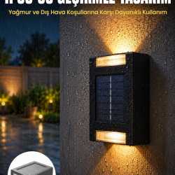 Mey İthalat® Yeni Model Solar Çift Taraflı Duvar Lambası Dekoratif Duvar Lambası Yeni Nesil