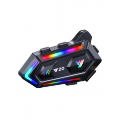 Mey İthalat® Yeni Nesil Bluetooth 5.3 Motosiklet Intercom RGB Işıklı 1000m Mesafeli