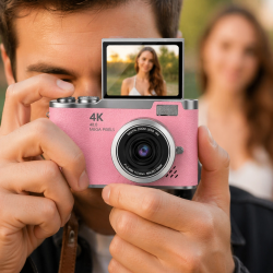 Mey İthalat® Yeni Nesil Dijital Kamera 48 MP Selfie Vlog Kamera Flip Screen Zoomlu