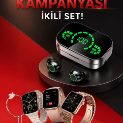 Mey İthalat® Yeni Nesil Kaliteli Akıllı Saat ve Kablosuz Bluetooth Kulaklık Yüksek Ses Kaliteli