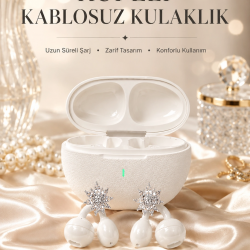 Mey İthalat® Yeni Nesil Küpeli Kablosuz Kulaklık Güçlü Bataryalı