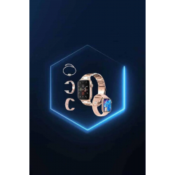 Mey İthalat® Yeni Nesil Pembe Dokunmatik Ekran Akıllı Saat ve Oyuncu Kulaklığı Kablosuz Bluetooth Kulaklık