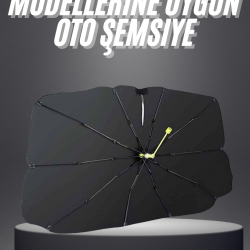 Mey İthalat® Yeni Nesil Tüm Araç Modellerine Uygun Oto Şemsiye Katlanabilir UV Işınlarına Karşı