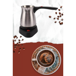 Mey İthalat® Yeni Nesil Türk Kahve Makinesi Cezvesi Siyah Gri Kablolu Pratik