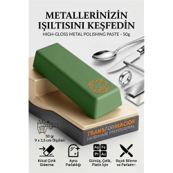 Mey İthalat® Yeşil Cila 50gr Çelik, Platin, beyaz Altın, Titanyum ve Krom Ayna Parlaklığı Parlaklık Macunu 723043