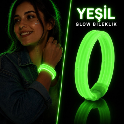 Mey İthalat® Yeşil Kalın Glow Bileklik – Kırılarak Yanan Parti ve Festival Bilekliği