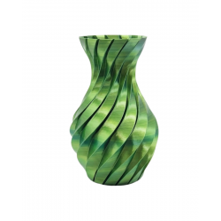 Mey İthalat® Yeşil Spiral 3D Baskı Vazo Estetik Modern Ev Ofis Dekoru