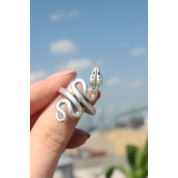 Mey İthalat® Yılan Figürlü Metal Ayarlamalı Antik Yüzük