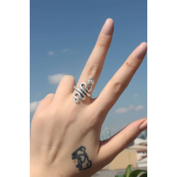 Mey İthalat® Yılan Figürlü Metal Ayarlamalı Antik Yüzük