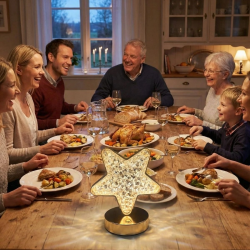 Mey İthalat®  Yıldız Model Kristal LED Masa ası – Dokunmatik, 3 Renk Işık Modlu, Şarjlı Mini Dekoratif Gece ası