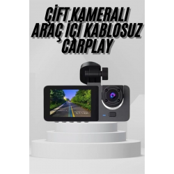 Mey İthalat® Yol Kayıt Araç Kamerası HD DVR 3 Kameralı 2.0in Ekranlı Ön İç Arka