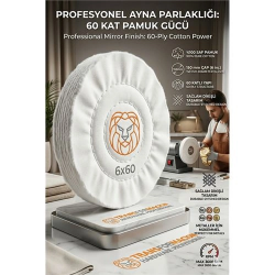 Mey İthalat® Yumuşak Polisaj Keçesi 6x60 60 Katlı 150mm - Pamuk Bez Disk Ayna Parlaklığı Metal Parlatma Keçesi 723109