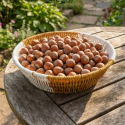 Mey İthalat®  Yuvarlak Çift Renkli Plastik Rattan Ekmek ve Meyve Sepeti - Çok Amaçlı Banyo ve Mutfak Düzenleyici - Yıkanabilir Tezgâh Üstü Organizer