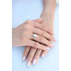 Mey İthalat® Yuvarlak Plaka Gümüş Renk Kadın Yüzük