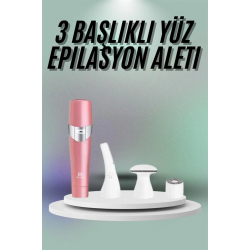 Mey İthalat® Yüz, Kaş ve Tüm Vücut Epilasyon Aleti3 Başlıklı Epilatör Tüm Cilt Tiplerine Uygun